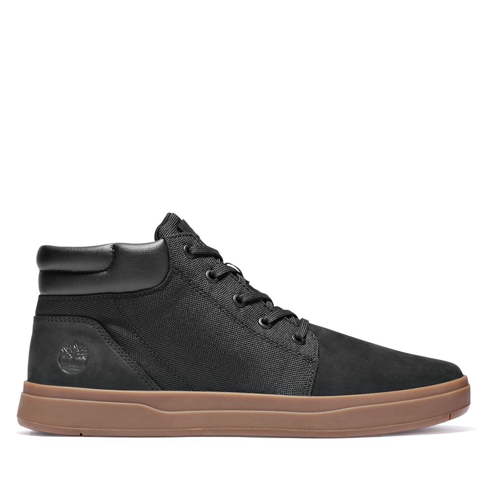 Timberland Chukka Μποτακια Ανδρικα Μαυρα - Davis Square Δερματινα Collar - Greece 7062893-XJ